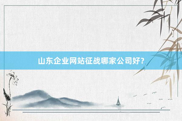 山东企业网站征战哪家公司好？