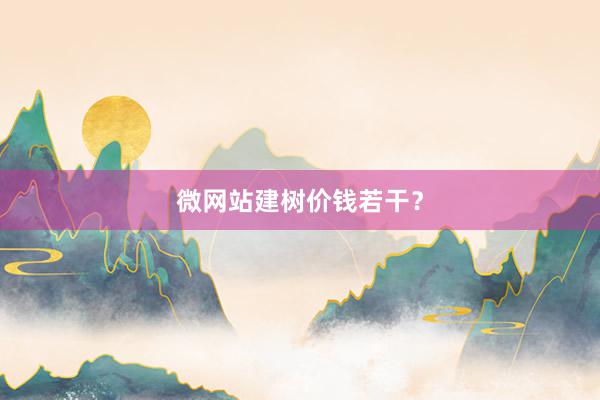 微网站建树价钱若干？