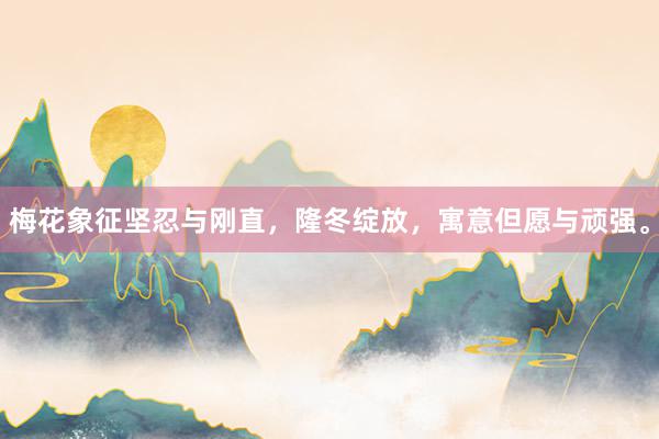 梅花象征坚忍与刚直，隆冬绽放，寓意但愿与顽强。
